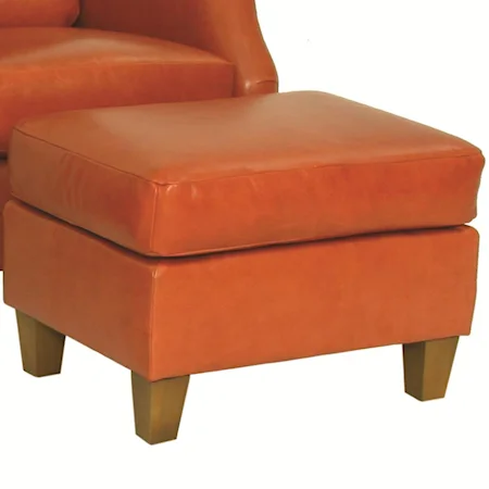 Transitional Ottoman with Welting